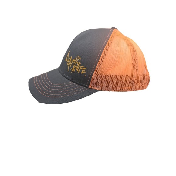 DirtLife Graphic Logo Dirt Bikers Orange Grey Mesh Snapback Truckers Hat Cap - Picture 7 of 13
